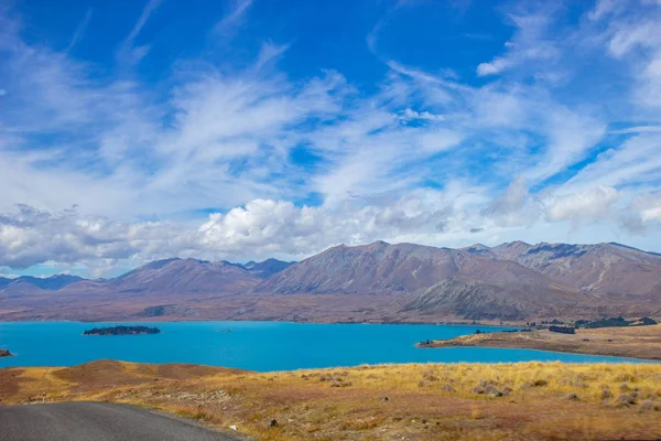 Widok na jezioro Tekapo z Obserwatorium Mount John — Zdjęcie stockowe