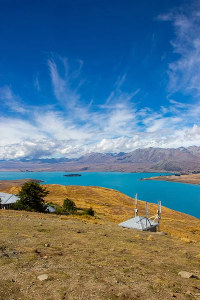 Blick auf den Tekapo-See vom Mount-John-Observatorium — Stockfoto