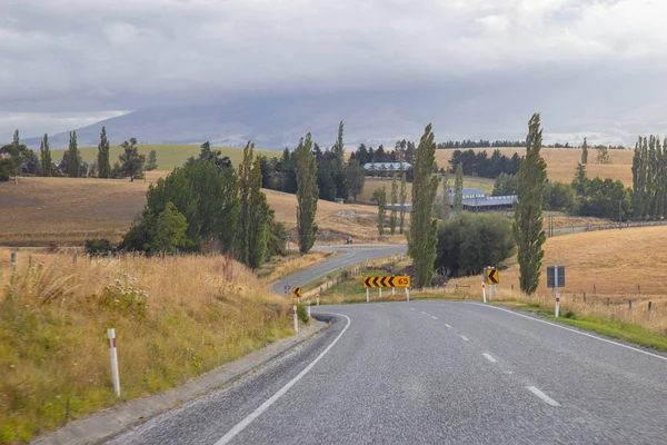 Route panoramique dans la région de Canterbury, Nouvelle-Zélande — Photo