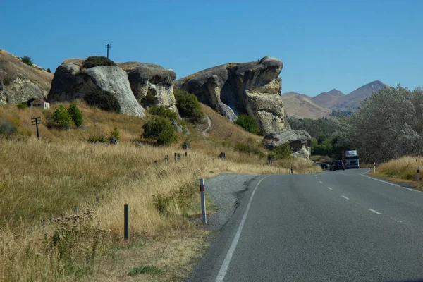 ニュージーランド、カンタベリー地域の風光明媚な道路 — ストック写真