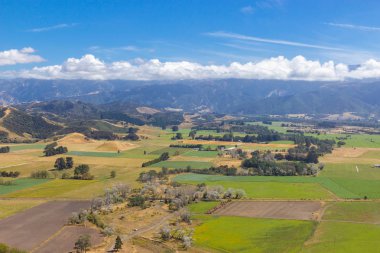Kaikoura yakınlarındaki kırsal havadan görünümü, Yeni Zelanda
