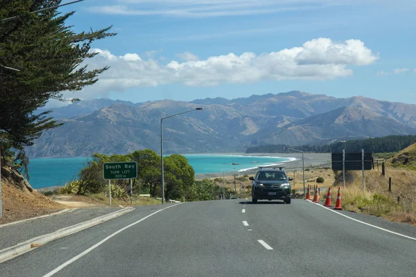 Estrada panorâmica na área de Canterbury, Nova Zelândia — Fotografia de Stock