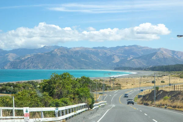 Estrada panorâmica na área de Canterbury, Nova Zelândia — Fotografia de Stock