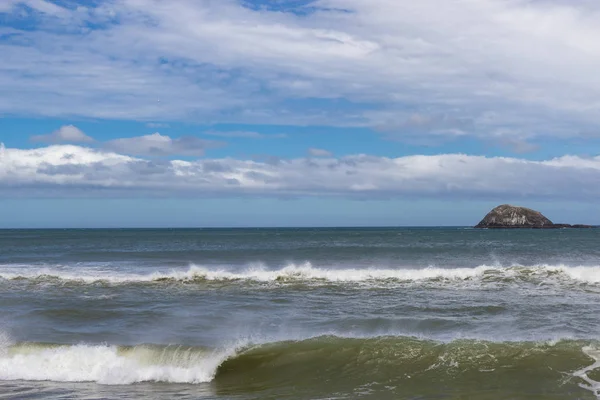 Uitzicht op Muriwai strand, noord eiland, Nieuw Zeeland — Stockfoto