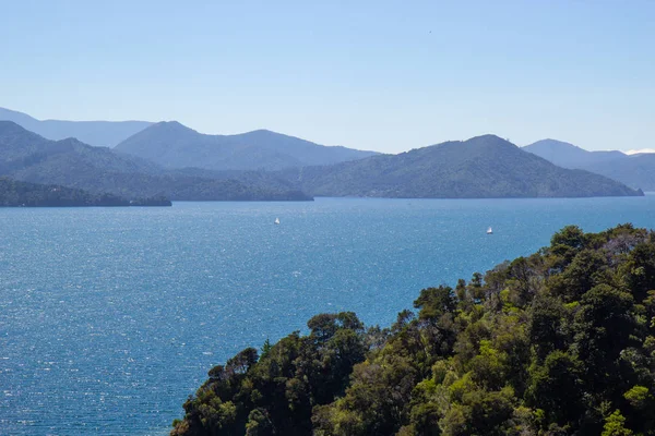 Vista del paisaje marino en la región de Marlborough de Nueva Zelanda — Foto de Stock