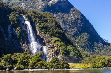 View of one of the Milford sound waterfalls
