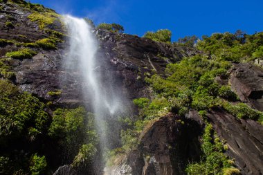 View of one of the Milford sound waterfalls