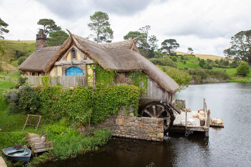 2017, May 2nd, Hobbiton movie set in Matamata, New Zealand - Green dragon inn