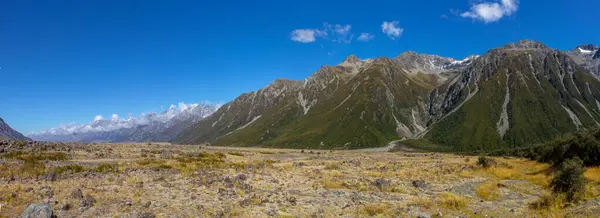 Pohled na údolí v národním parku Mount Cook — Stock fotografie