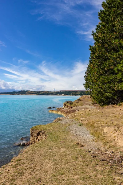 Widok na jezioro Pukaki, Nowa Zelandia — Zdjęcie stockowe