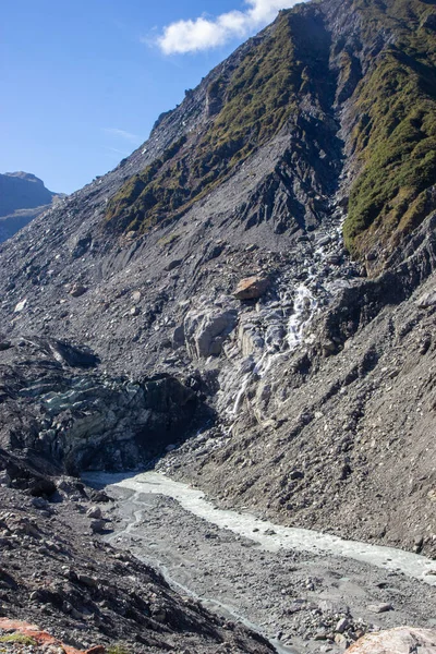 福克斯冰川融化冰川水的景观 — 图库照片