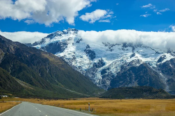 新西兰Aoraki国家公园的公路 — 图库照片