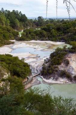 Yeni Zelanda, Waiotapu coğrafi parkı manzarası