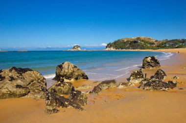 Kaiteriteri plaj manzarası, Abel Tasman milli parkı