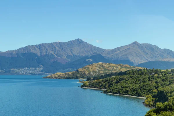 Kilátás Wakatipu tó, Déli-sziget, Új-Zéland — Stock Fotó