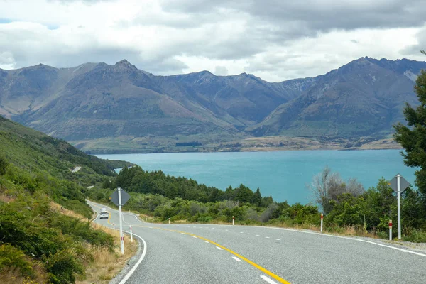 Vista do lago Wakatipu, ilha do Sul, Nova Zelândia — Fotografia de Stock