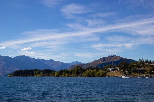 Vista do lago Wanaka, ilha sul, Nova Zelândia — Fotografia de Stock