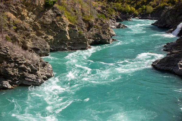 Kilátás a Kawarau szurdok közelében Queenstown Új-Zéland — Stock Fotó