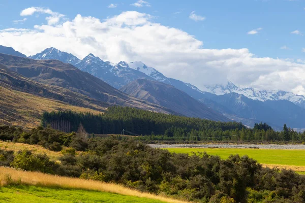 Kilátás a Mount Cook Nemzeti Park, Új-Zéland — Stock Fotó