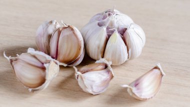 Taze sarımsak. Gıda arka plan. Yakın çekim