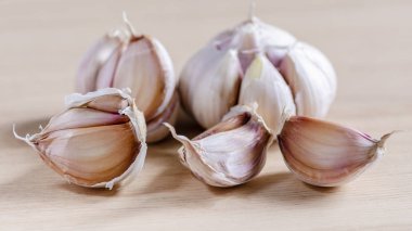 Taze sarımsak. Gıda arka plan. Yakın çekim