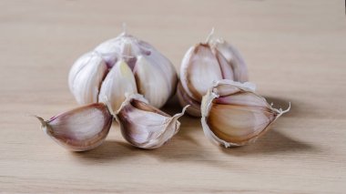 Taze sarımsak. Gıda arka plan. Yakın çekim