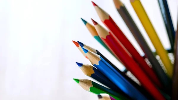 Colored Pencils Background Close — Stock Photo, Image