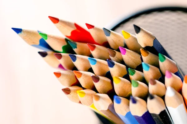 Colored Pencils Background Close — Stock Photo, Image