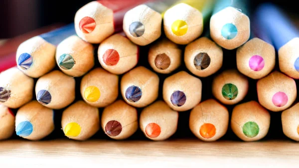 Colored Pencils Background Close — Stock Photo, Image