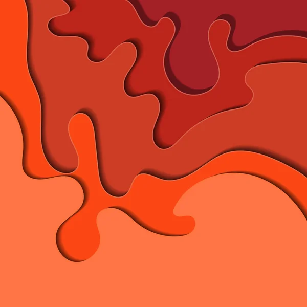 Pulzující Červené Oranžové Škrábnutí Pozadí Abstraktní Moderní Origami Papír Art — Stockový vektor