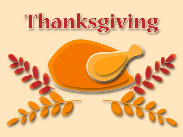 Happy Thanksgiving Typografie Poster Traditionele Wenskaart Met Geroosterde Turkije — Stockfoto
