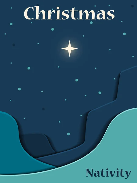 Belén Cristiano Navidad Estrella Belén Fondo Navidad — Vector de stock