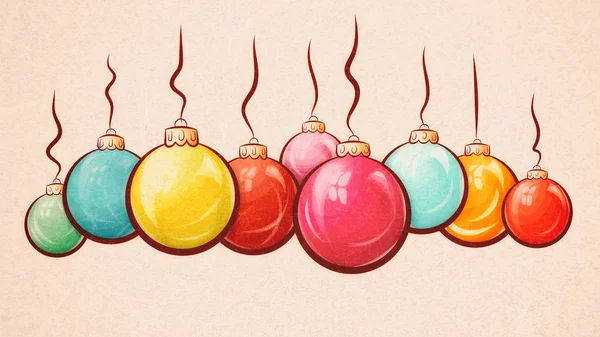 Obrázek Ukazuje Různobarevné Kuličky Vánoční — Stock fotografie