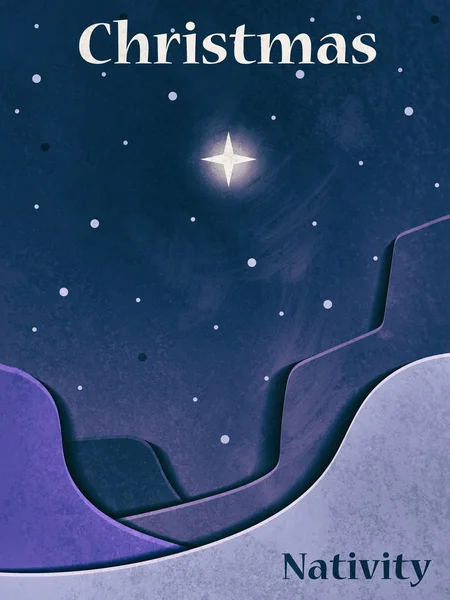 Christmas Christian Nativity Scene Star Bethlehem Christmas Background — Stock Photo, Image