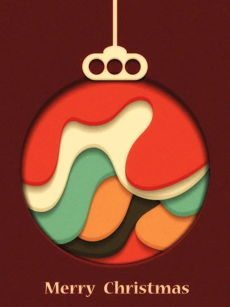 Christmas Toys Ball Abstract Background Cut Paper — Stock Photo, Image
