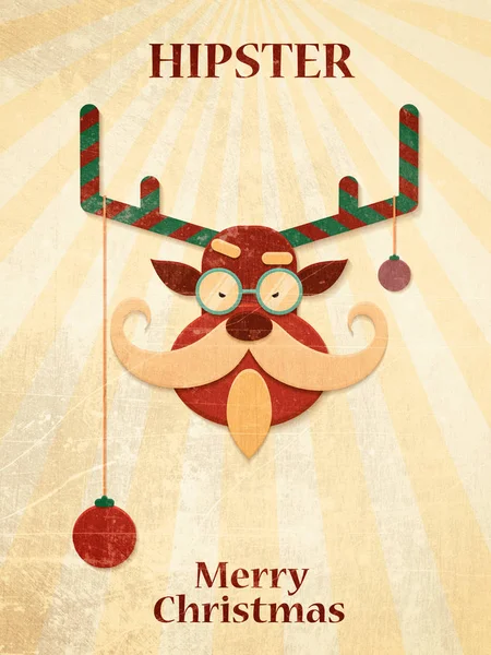 Christmas Deer Hipster Merry Christmas Background — Stock Photo, Image
