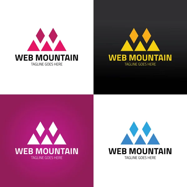 Web dağ logo tasarım şablonu. Vektör çizim