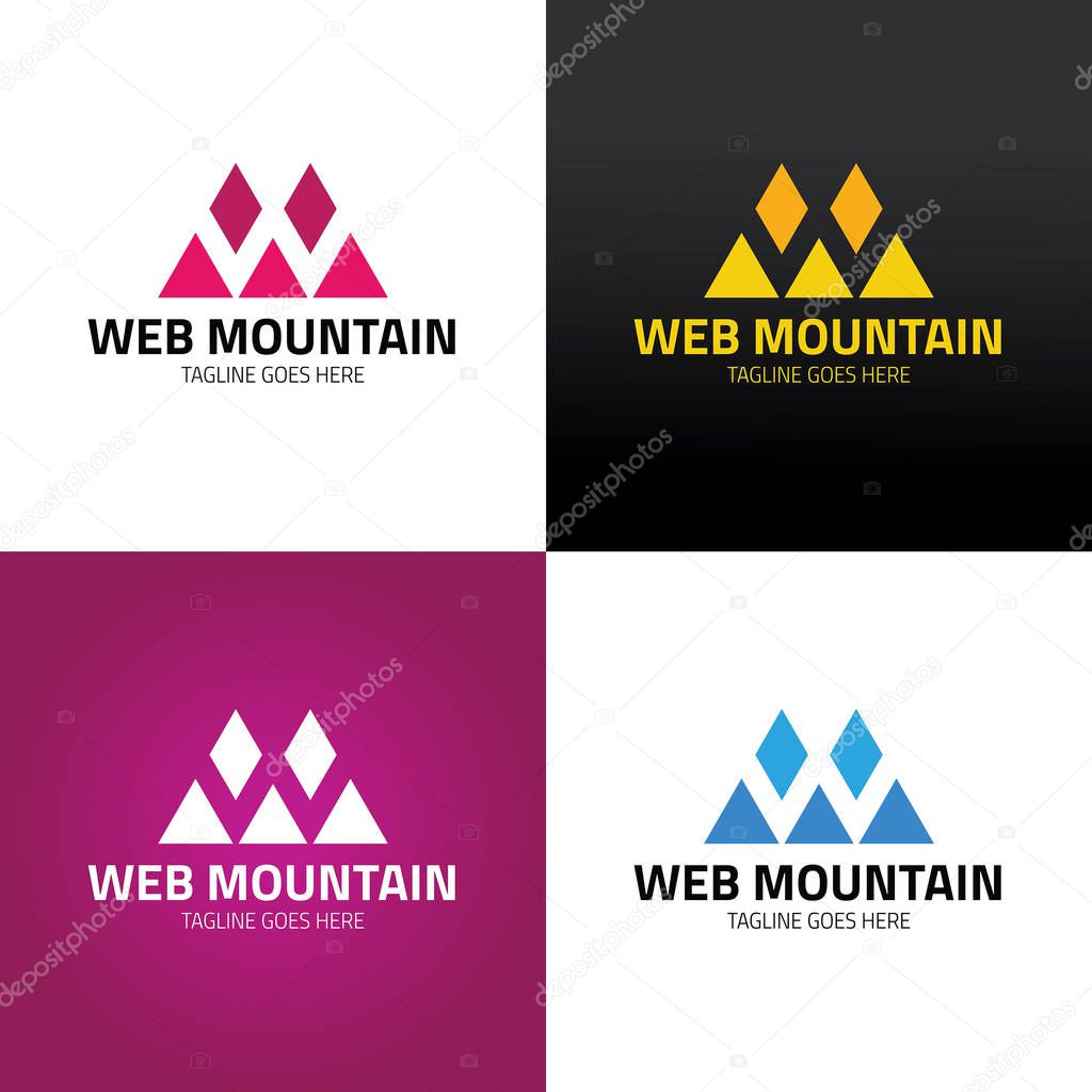 Web mountain logo design template. Vector illustration