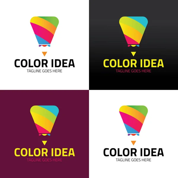 色彩创意徽标设计模板 矢量插图 — 图库矢量图片