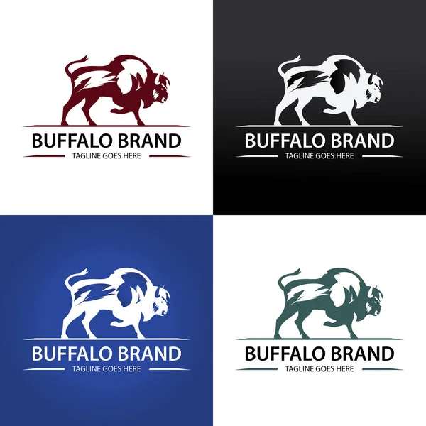Buffalo logo tasarım şablonu marka. Vektör çizim