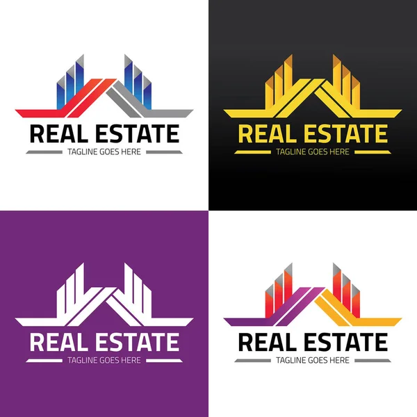 Modelo Design Logotipo Imobiliário Ilustração Vetorial — Vetor de Stock