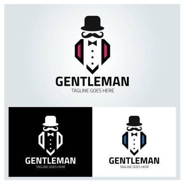 Beyefendi logo tasarım şablonu. Vektör çizim