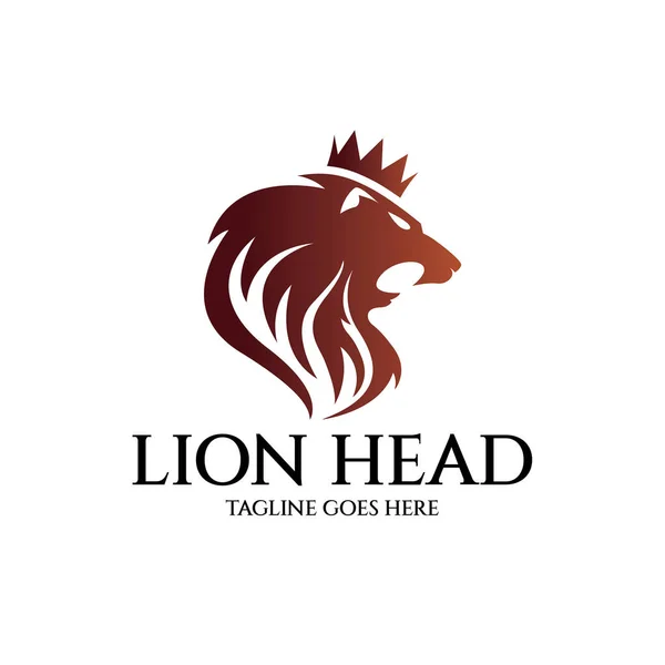 Aslan marka logo tasarım şablonu. Vektör çizim