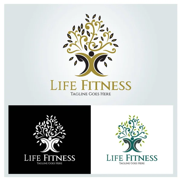Life Fitness logo tasarım şablonu. Vektör çizim