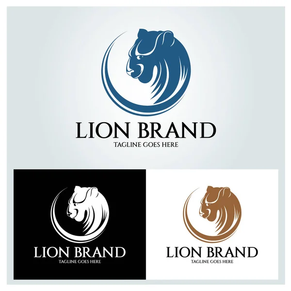 Aslan marka logo tasarım şablonu. Vektör çizim