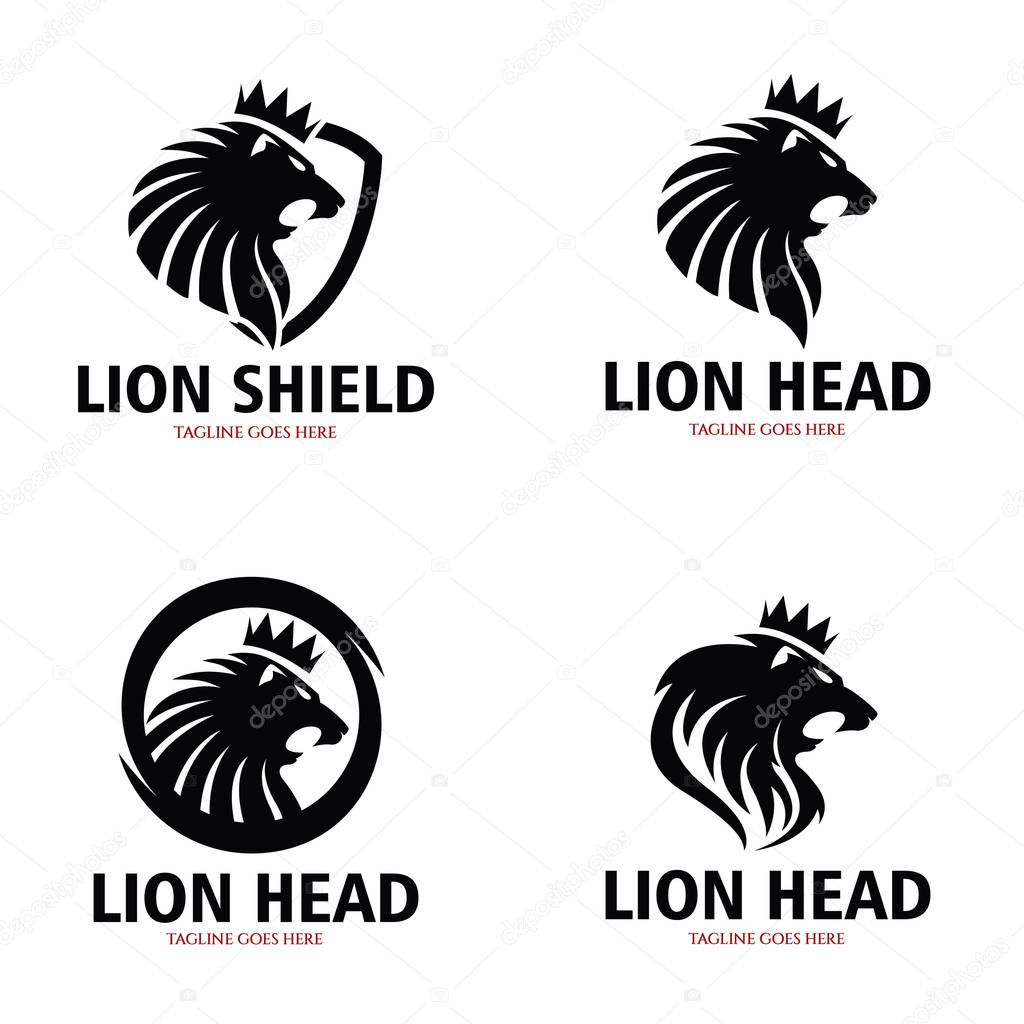 Lion logo design template. Vector illustration