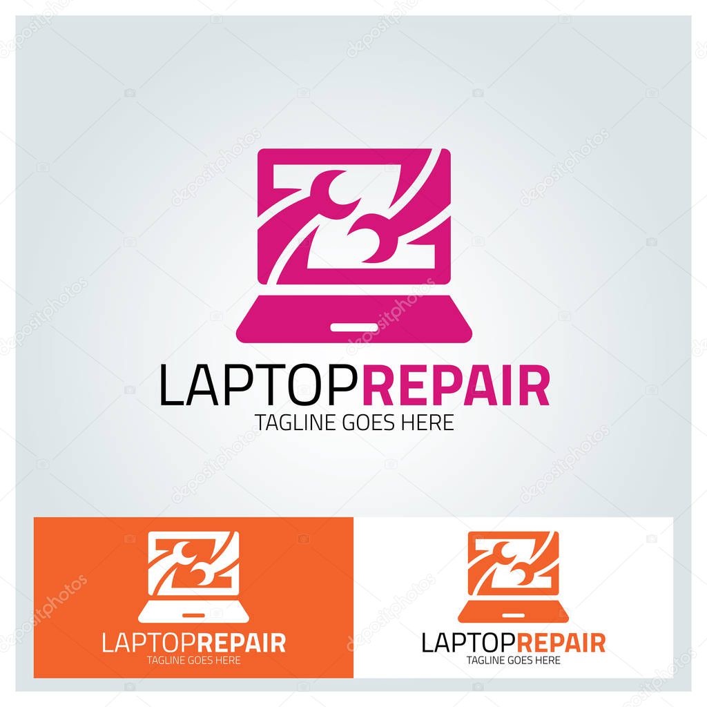 Computer repair logo design template. Vector illustration
