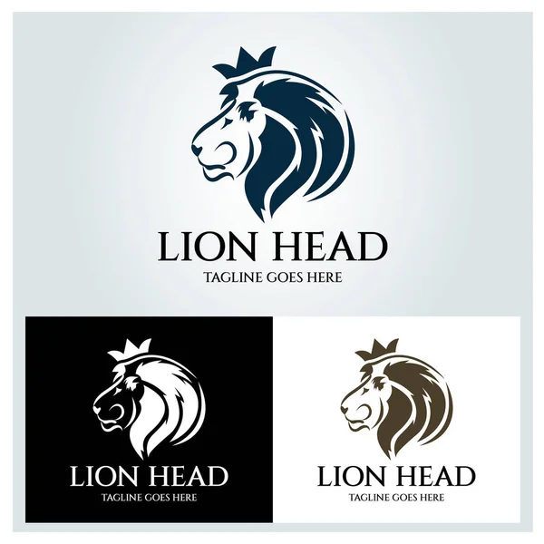 Lion Head Logo Tasarım Şablonu. vektör illüstrasyonu
