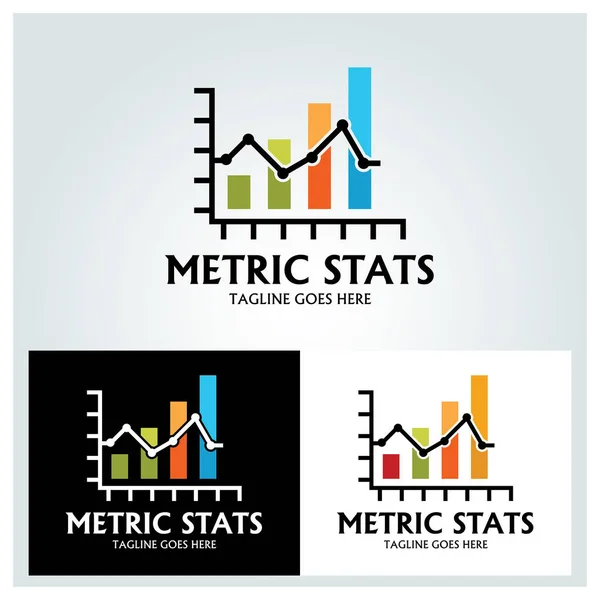 Ölçüm istatistikleri logo tasarım şablonu. Vektör çizim