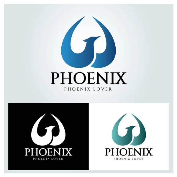 Phoenix logo tasarım şablonu. Vektör illüstrasyonu